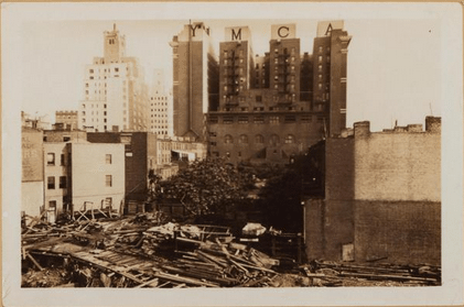 Flashback Friday: Construction of the “El” Train Along Fulton Street Up Hanson Place, 1940