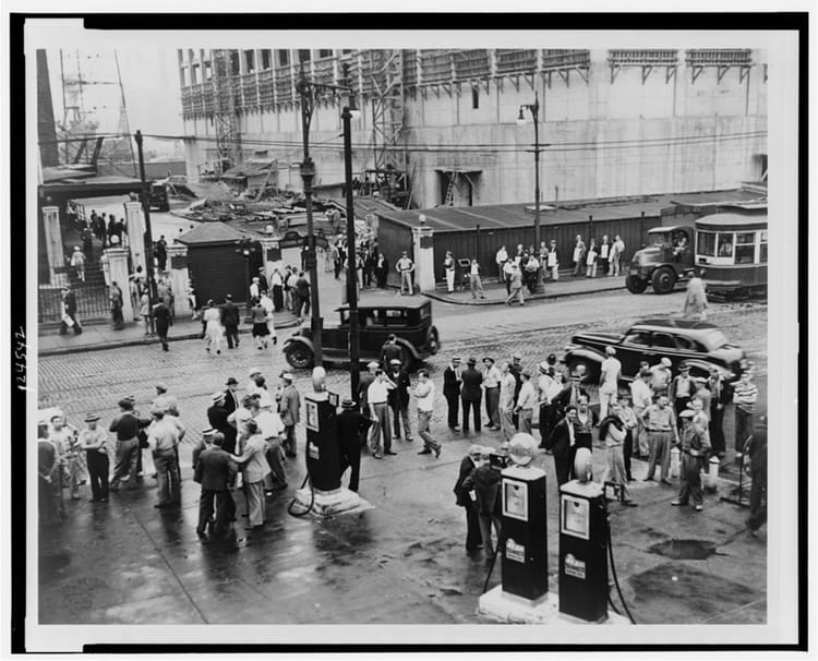 Flashback Friday: 1941 Picket Line Outside The Brooklyn Navy Yard