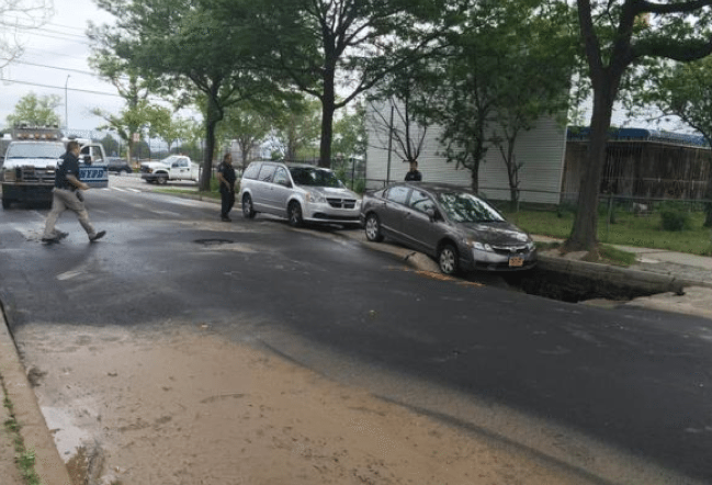 Coney Island Sinkhole Nearly Swallows Car