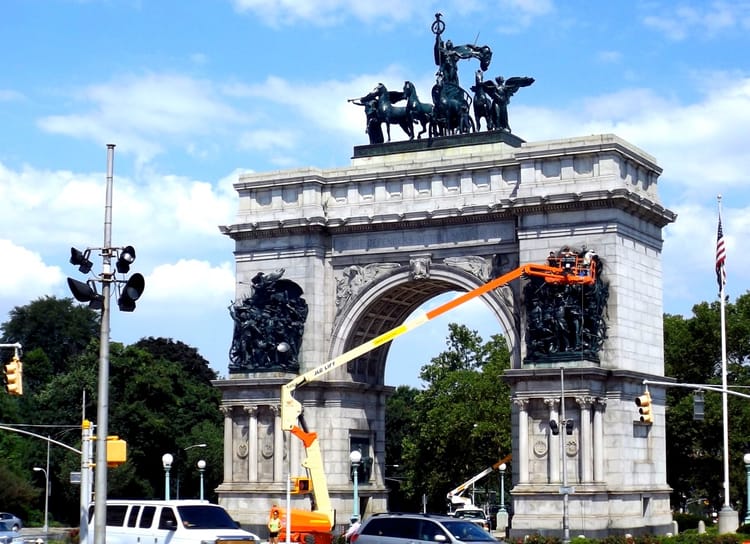 Bronze Statues On Soldiers And Sailors Memorial Arch Getting Facelift