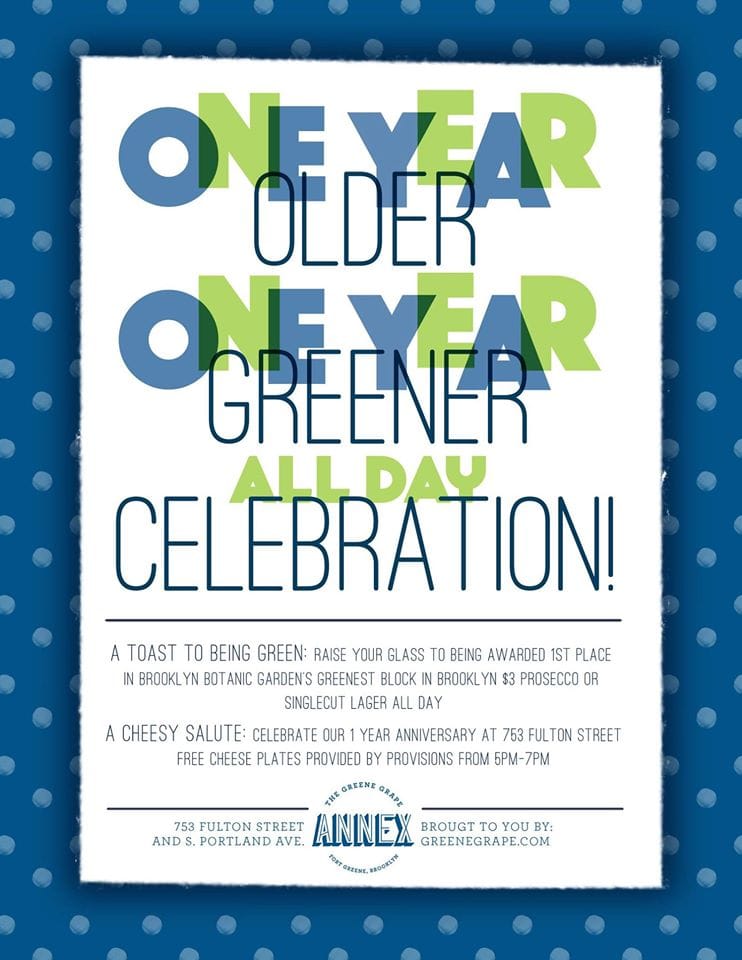 Enjoy Wine Specials And Cheese Happy Hour To Celebrate Greene Grape Annex’s Anniversary