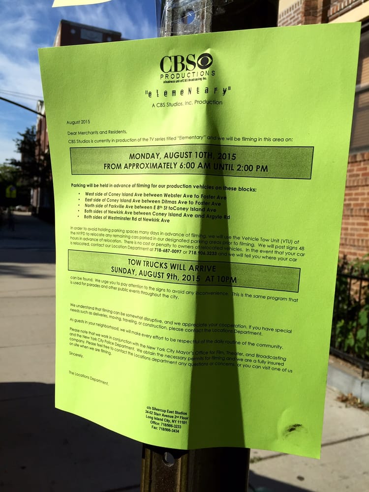 Milk & Honey Will Close Tomorrow, Monday, August 10 For ‘Elementary’ Filming; Move Your Cars By Tonight Or They’ll Be Towed