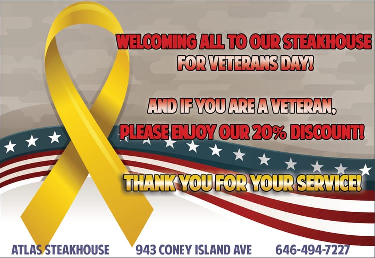 Happy Veterans Day From Atlas Steakhouse (Sponsored)