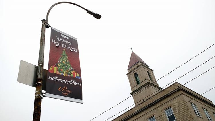 Sheepshead Bay Gets Its First Holiday Banners — Sponsored By A Local Turkish Restaurant