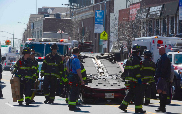 Car Overturns During Crash On Coney Island Avenue, 1 Hospitalized