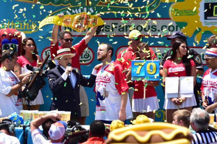 Joey Chestnut Breaks Record To Win Nathan’s Famous Hot Dog Eating Contest