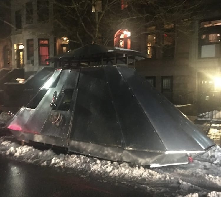 Elusive ‘Floating Silver Mothership’ Makes Snowy Appearance In Prospect Heights