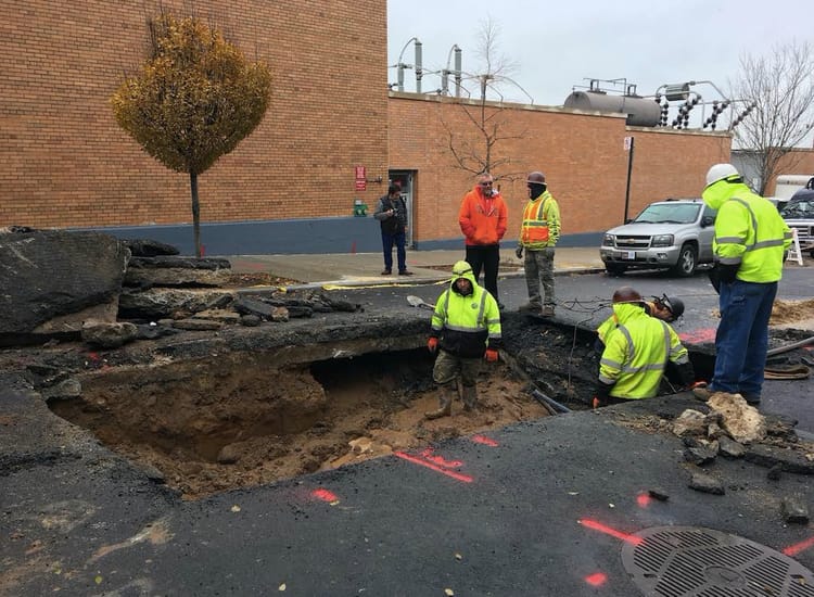 UPDATED: South Slope Sinkhole Almost Gobbles Up School Bus; 23rd Street Clogged With Construction