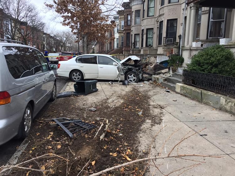 Man Smashes Stolen Car Into Stoop In Prospect-Lefferts Gardens [Updated]