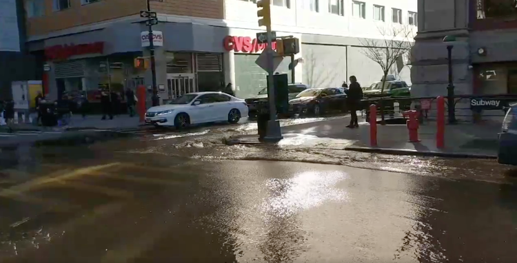 Water Main Break Disrupts Evening Commute