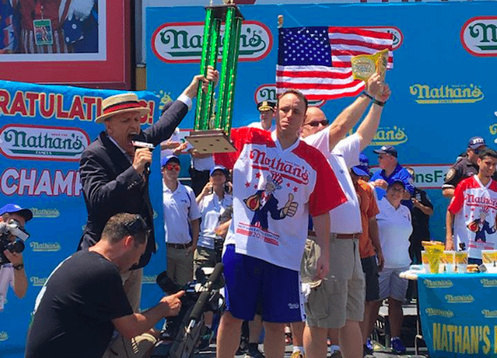 Joey Chestnut Gobbles Up His Own Record At Nathan’s Famous Hot Dog Eating Contest