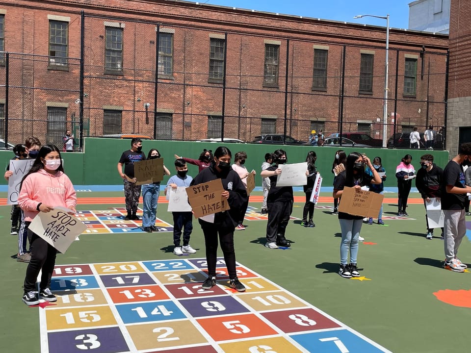 “How would you feel if your community was being targeted by your neighbors?” Sunset Park’s M.S. 936 Rallies Against Anti-Asian Hate