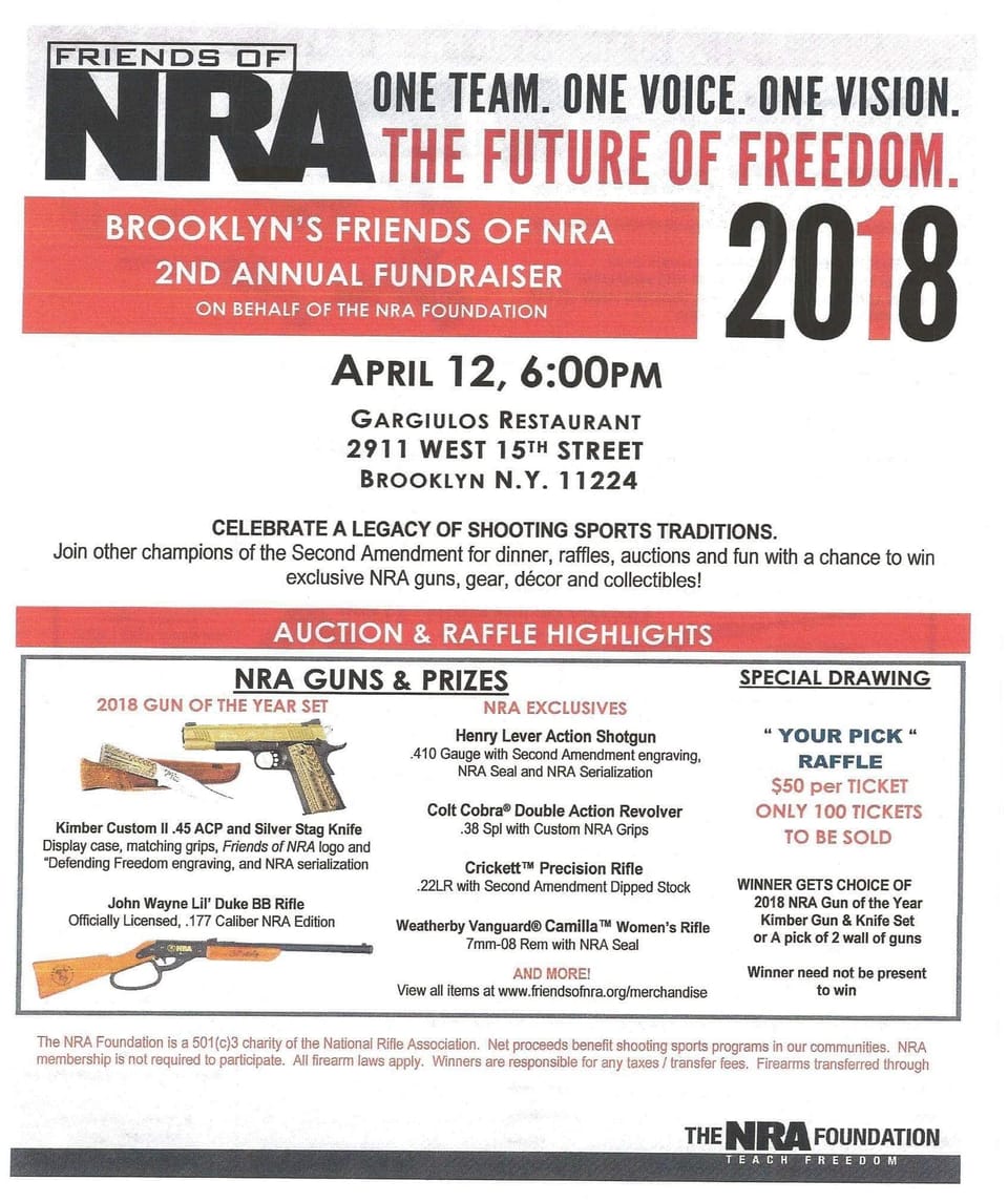 NRA To Hold A Fundraiser At Gargiulo’s in Coney Island