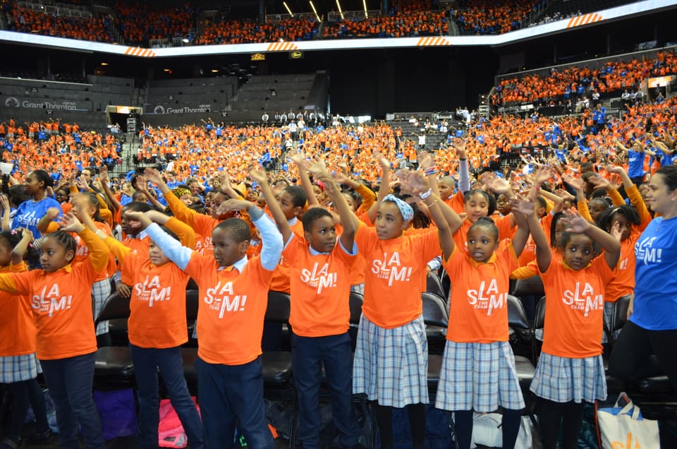 Thousands Of Students Gather At Barclays To Psych Themselves Up For State Exams