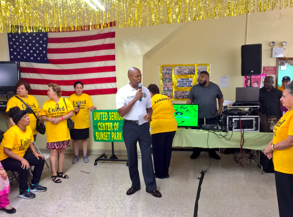 Borough President Kicks Off Karaoke Contest For Seniors