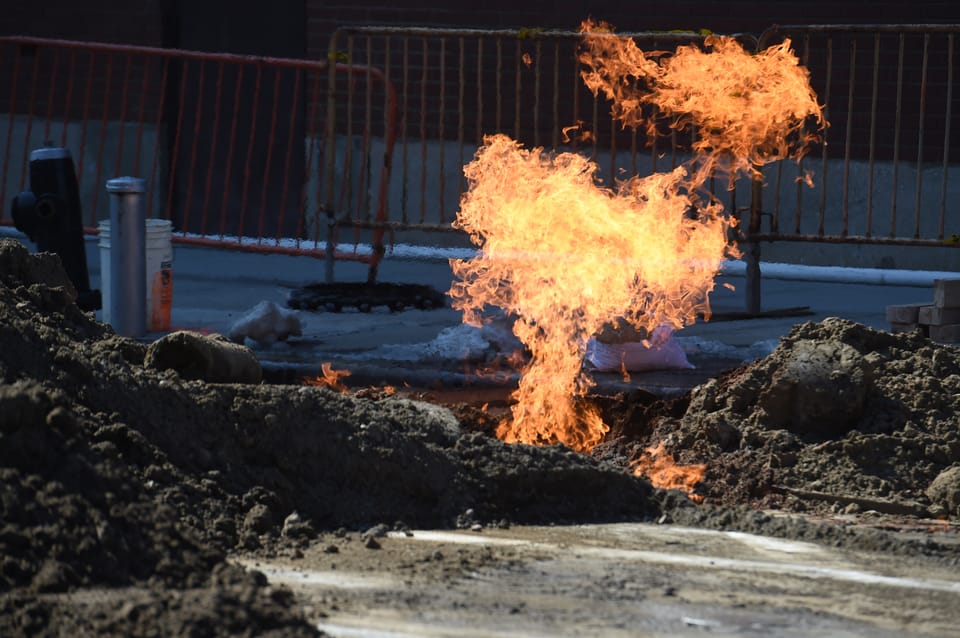 Ruptured Gas Main Fire Burns 3 Workers