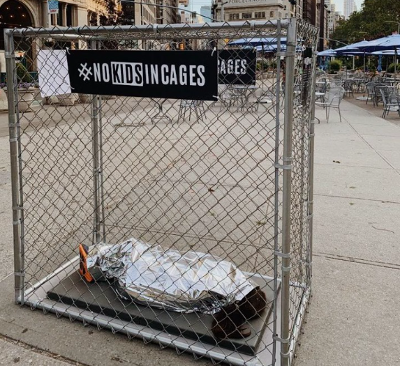 Installations Depicting Kids In Cages Pop Up Across City