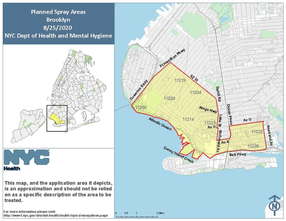 Trucks Will Spray Mosquito Killing Pesticides In Southern Brooklyn Aug. 25