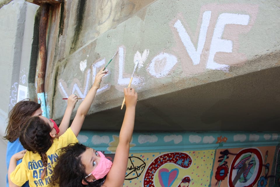 Kids Restore Vandalized Mural in Windsor Terrace 