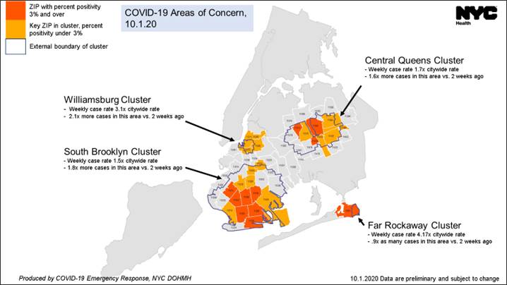 COVID Cluster Update – Half of Brooklyn Under Watch