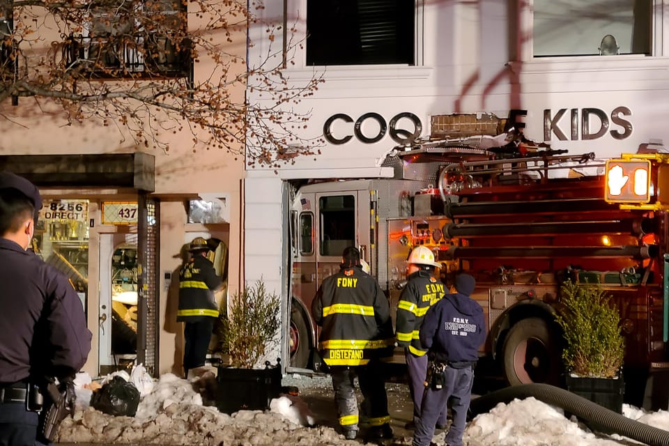 Fire Truck Crashes Into Gravesend Storefront