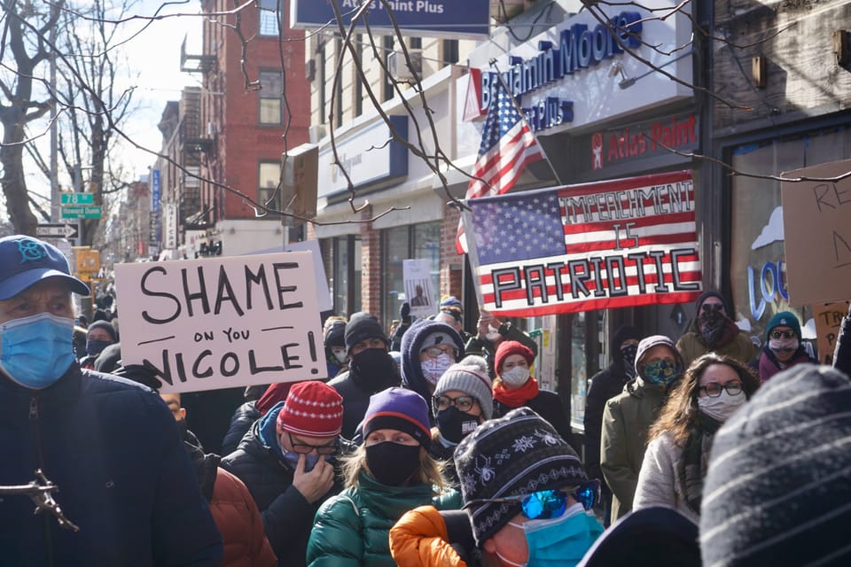 Protestors and Public Officials Demand Trump’s Removal, But Malliotakis Is Unswayed