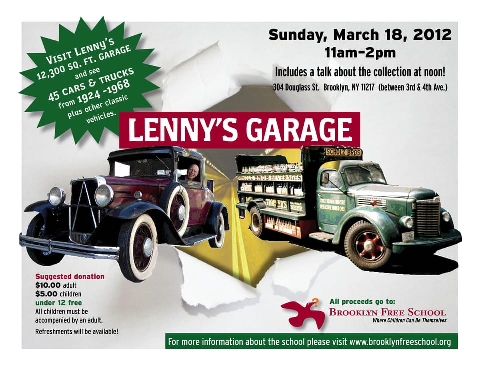 Fundraiser for Brooklyn Free School at Lenny’s Garage