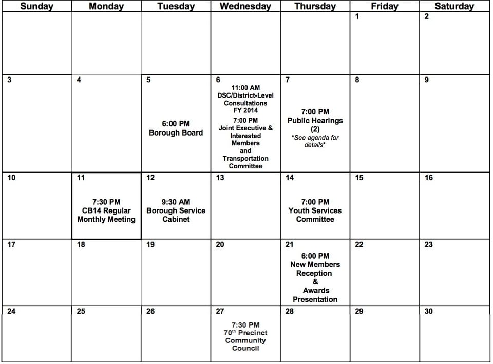 Community Board 14 June Meetings