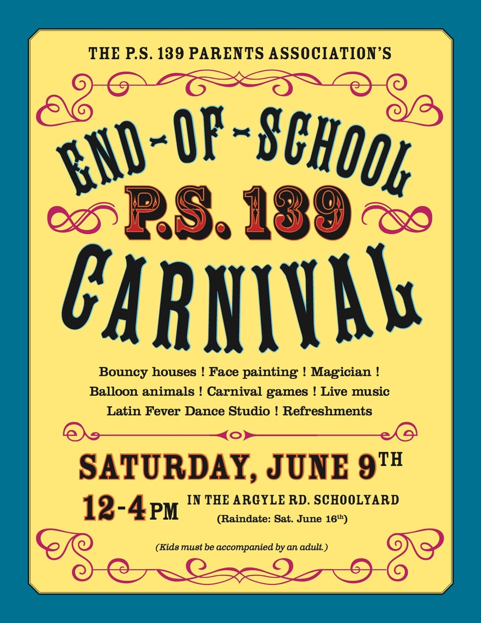 Kids & Families Welcome to Join the PS 139 End-of-School Carnival