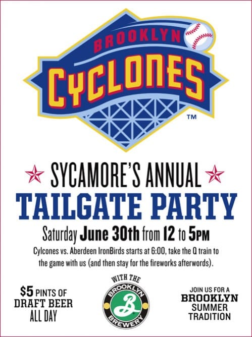 Sycamore’s Brooklyn Cyclones Tailgate Party This Saturday