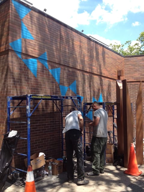 Library Mural in Progress