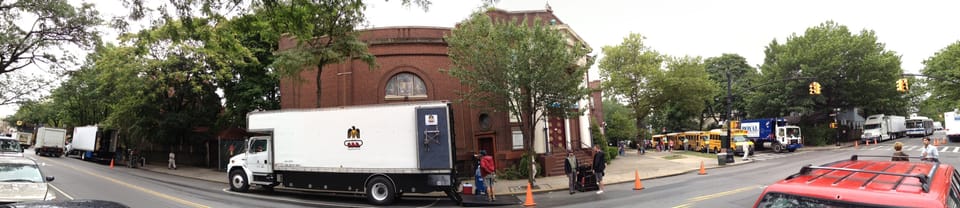 Panorama of Very Good Girls Crew on Church