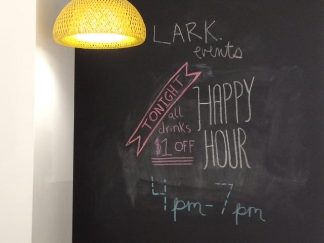 First Happy Hour at Lark Tonight