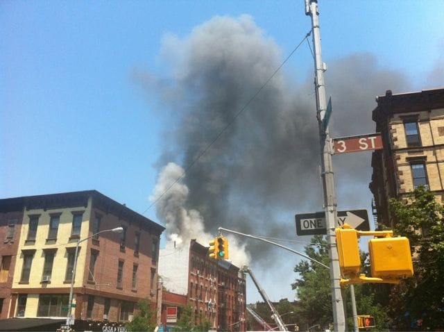 Big Fire on 7th Ave Between 2nd and 3rd