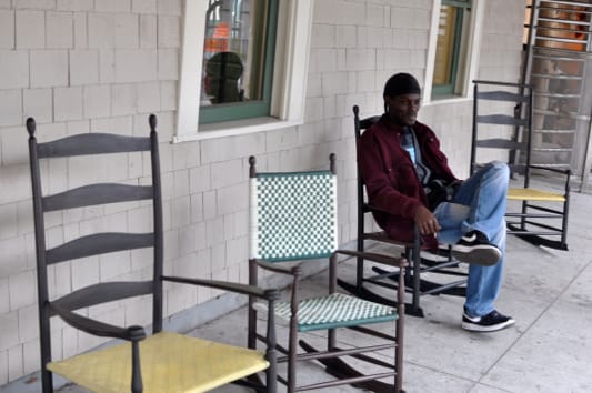 Arts for Transit Rocking Chairs Installed at Avenue H