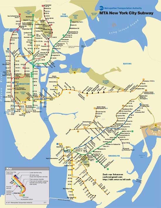 Operating Subway Line Map for November 1