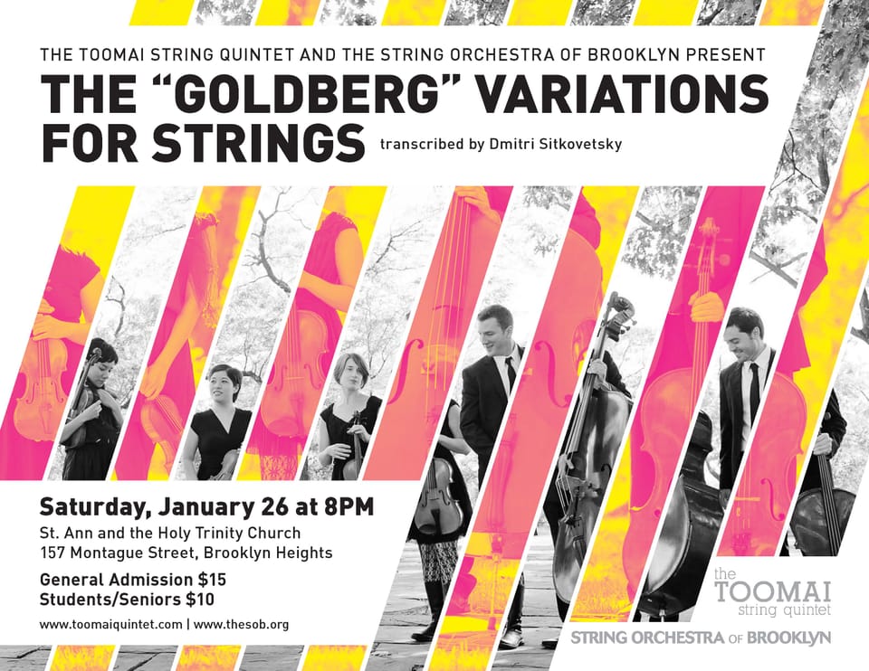 String Orchestra of Brooklyn Presents the Goldberg Variations This Saturday