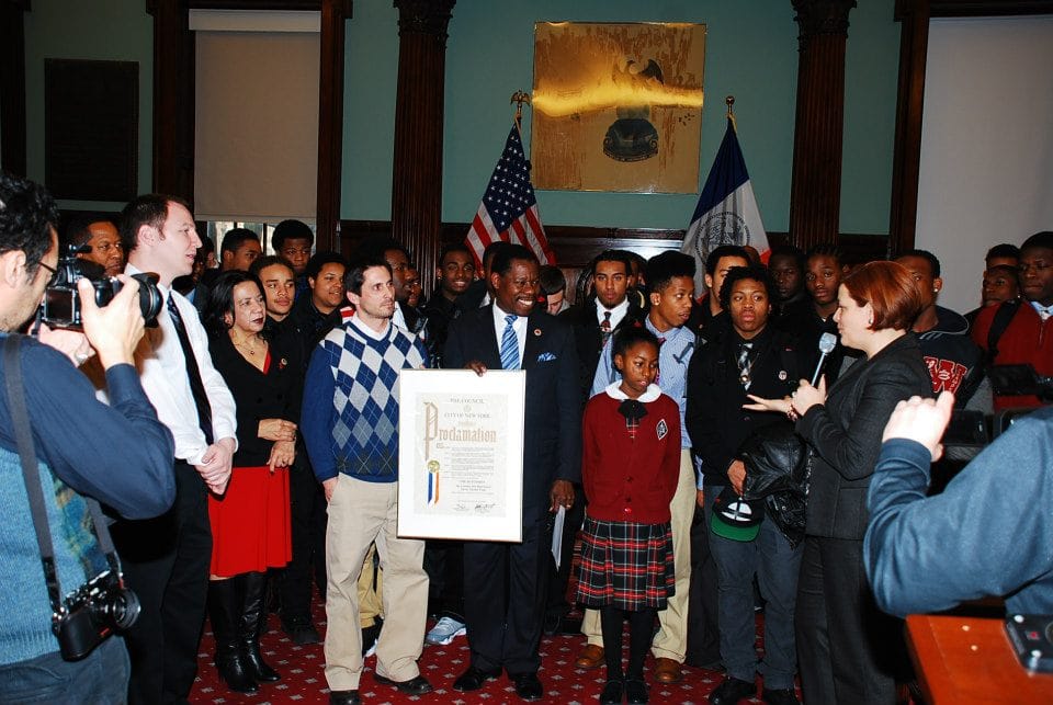 Erasmus Hall Dutchmen Honored at City Hall