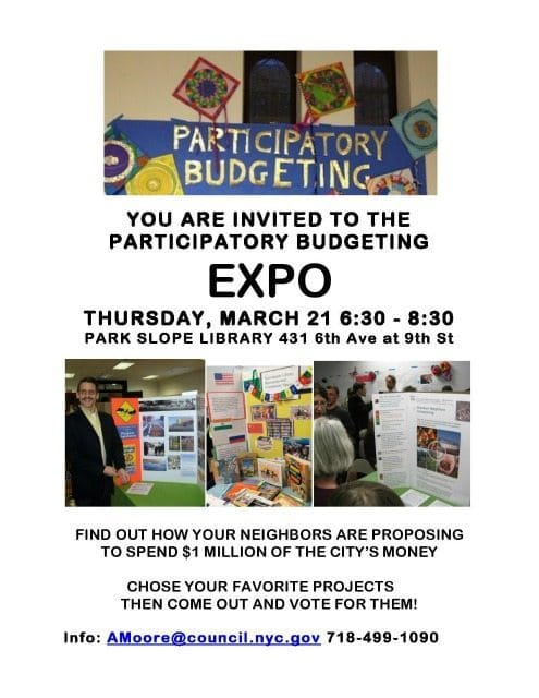 2013 Projects Revealed at Participatory Budgeting Expo Tonight