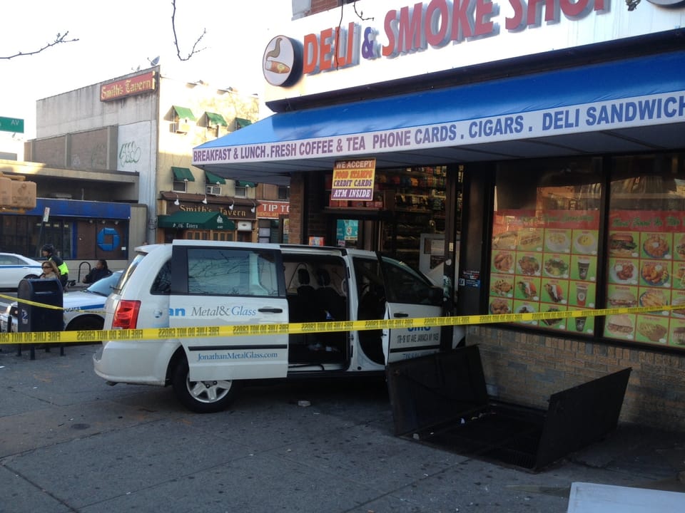 Early Morning Collision Sends Van Through 5th Ave Bodega