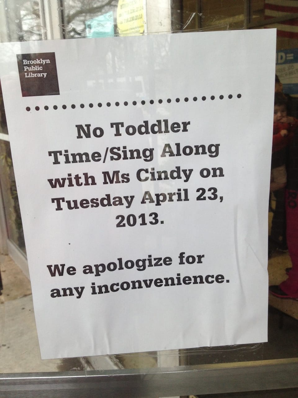 Sing Along At Windosr Terrace Library Cancelled