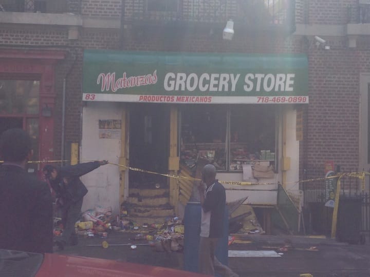 Fire At Matanzas Grocery Store At 83 E 18th St.