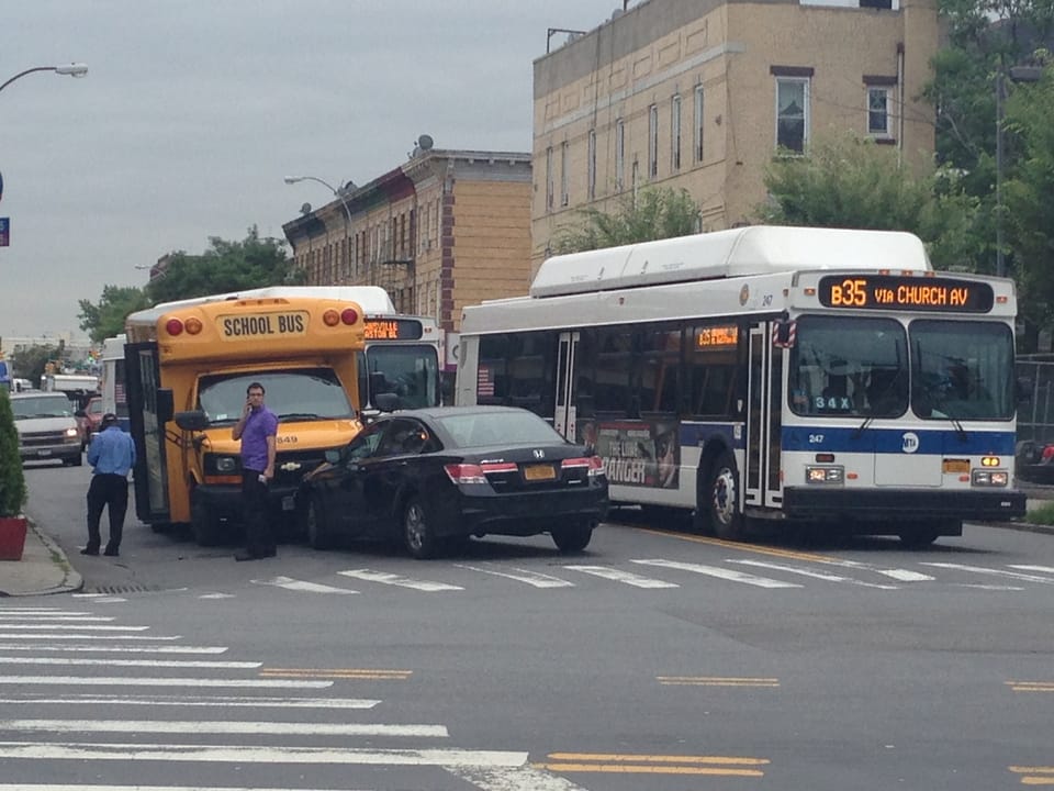 Accident On CIA & Church Forces Traffic To Wrong Side Of Street