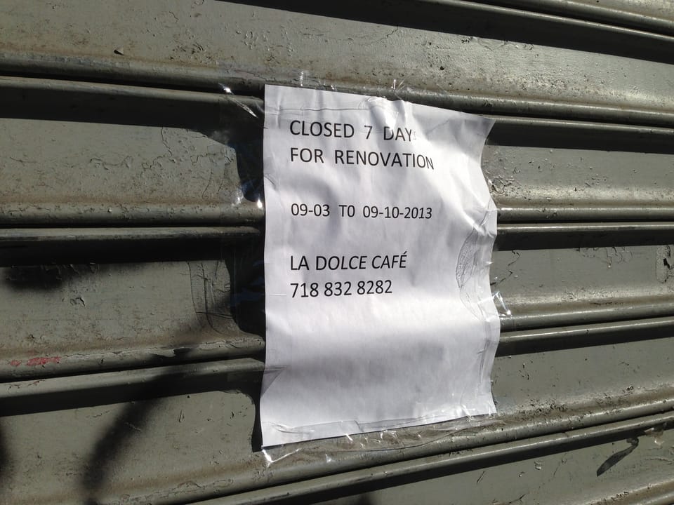 La Dolce Cafe And Bakehouse Closed For Renovations