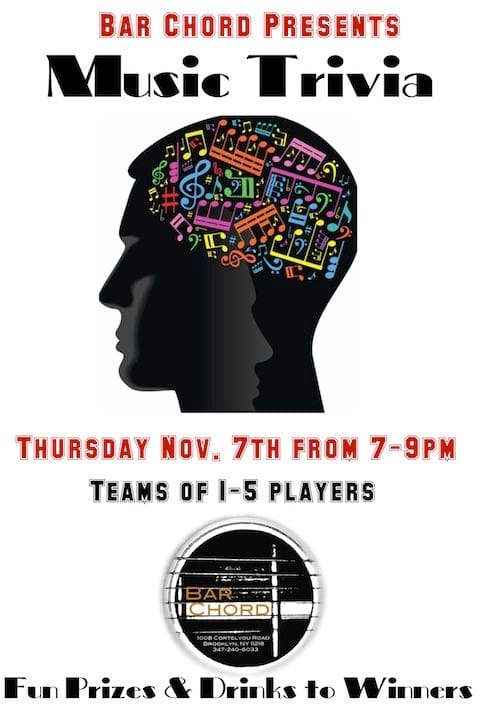 Bar Chord’s New Music Trivia Night Starts November 7