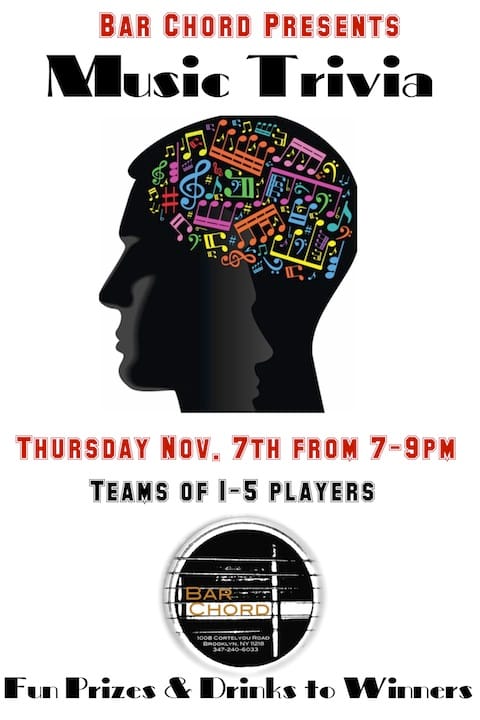 Bar Chord's New Music Trivia Night Starts November 7