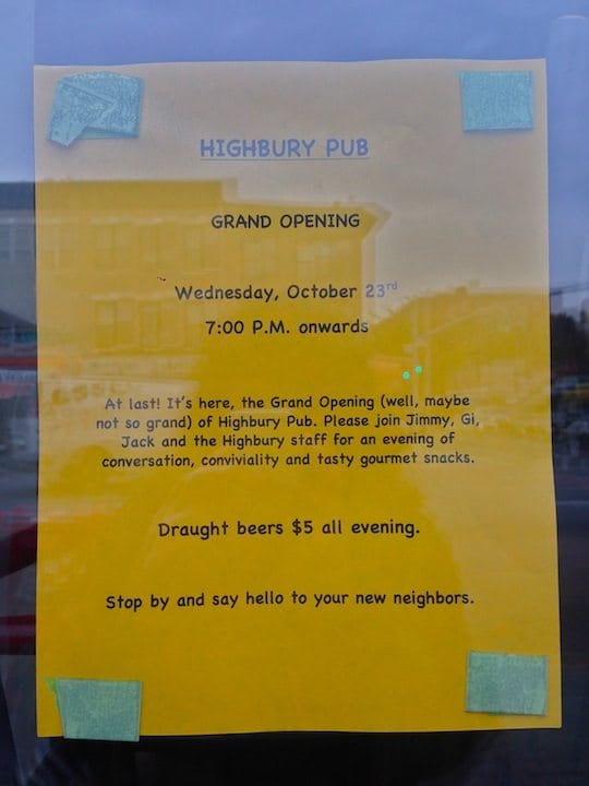 The Highbury Pub Will Open Tomorrow Night