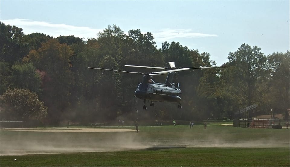 Marine Helicopters Land In Prospect Park