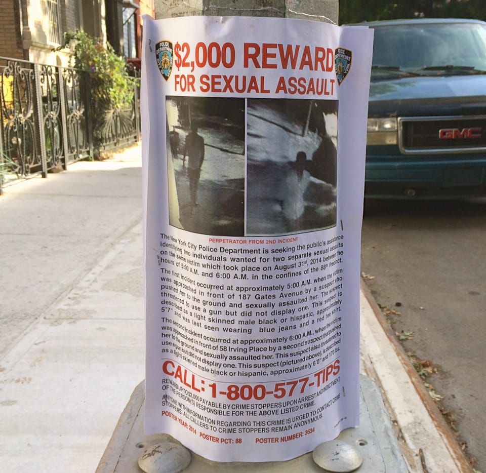 Posters Offer Reward For Information On Clinton Hill Sexual Assaults