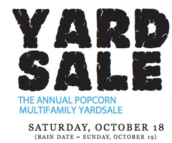 Annual Popcorn Multi-Family Yard Sale Is This Saturday, October 18